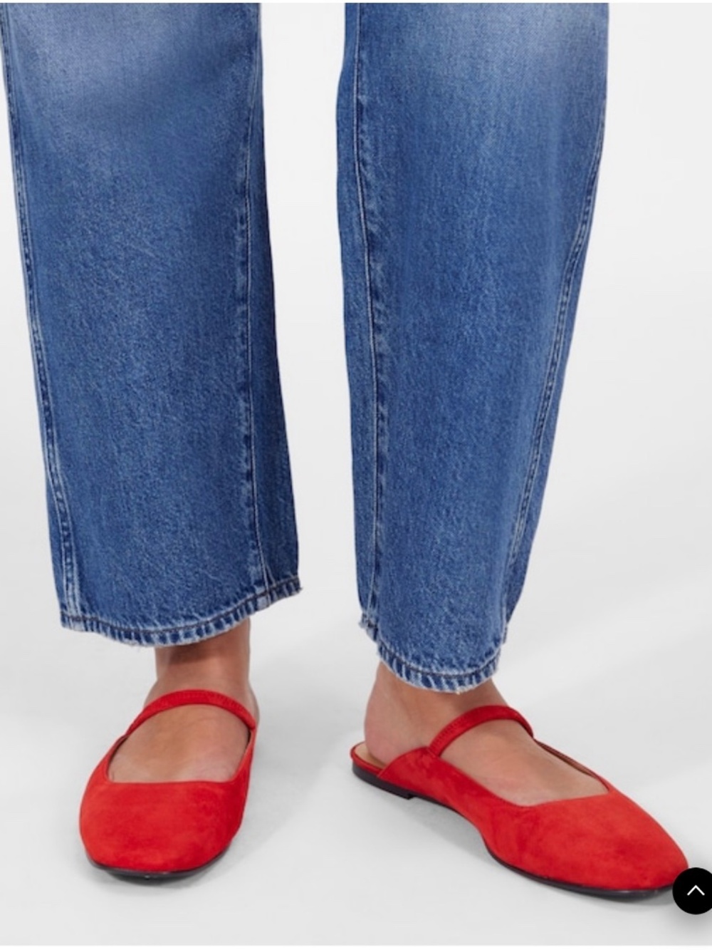 Madewell Greta Ballet Flat Mule - Red Suede